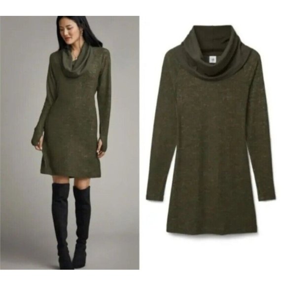 CAbi Dresses & Skirts - CAbi Solace Dress Medium Fall 2020 Heather Olive Thumb Holes
